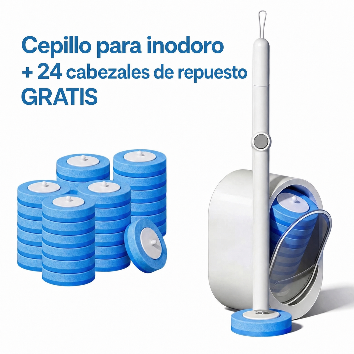 Heroza™ cepillo de váter + 24 cabezales de repuesto