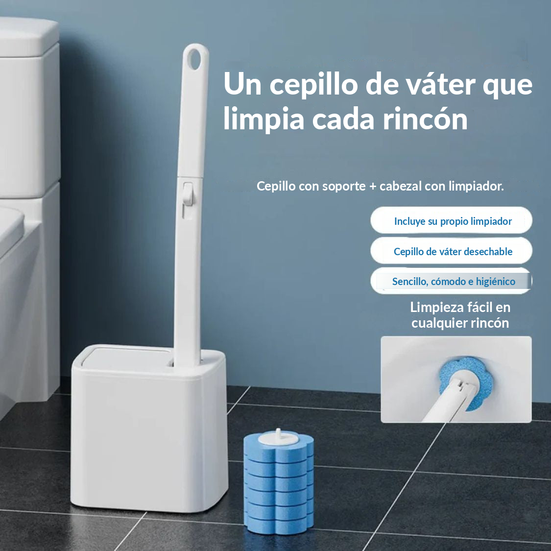 Heroza™ cepillo de váter V1 que limpia cada rincón del inodoro