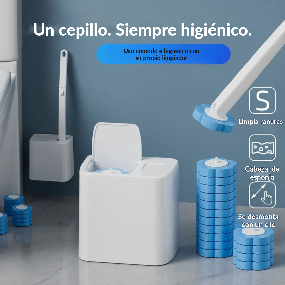 Heroza™ cepillo de váter V1, siempre higiénico con su propio limpiador